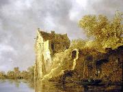 Jan van  Goyen River landscape with a ruin